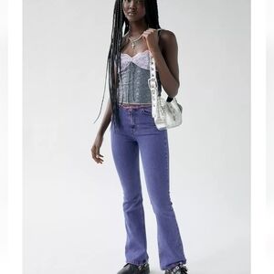 NWT BDG for Urban Outfitters Ultra Low Rise Flare Jeans-Purple Denim